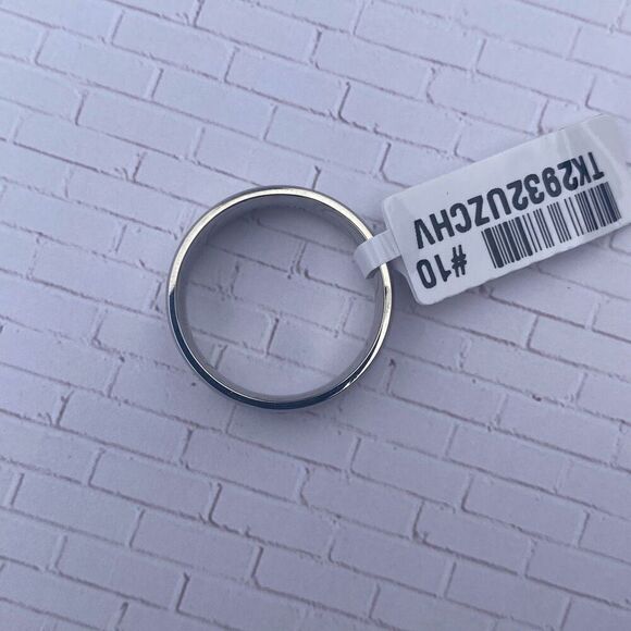 Men's Minimalist Single Gem Stainless Steel Ring size 10 - Picture 5 of 5